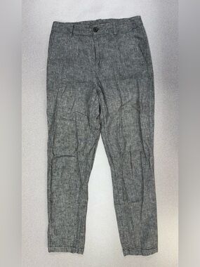 Uniqlo Gray Slim Business Casual Pants Office Workwear Linen Trouser Small